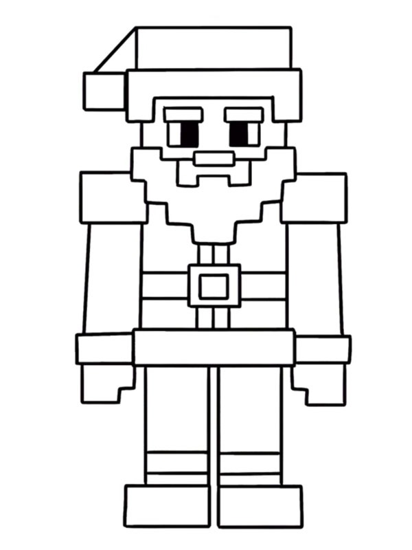Jultomten Minecraft Målarbild Jultomten Minecraft Målarbild