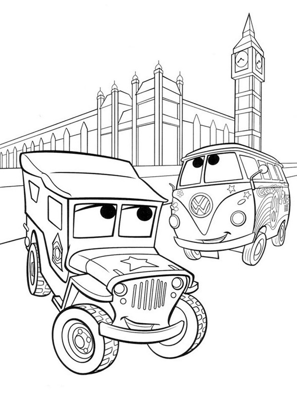 Sarge och Fillmore i London Målarbild Sarge och Fillmore i London Målarbild