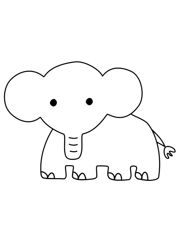 Enkel elefant Målarbild