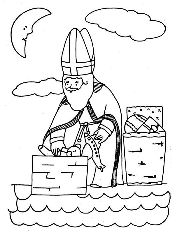 Saint Nicholas på taket Målarbild