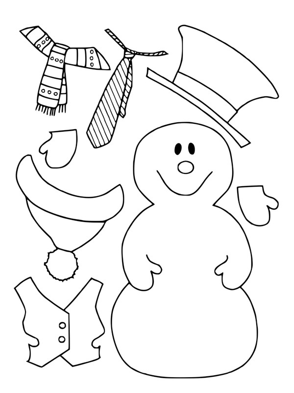 Klä upp snömannen Målarbild Klä upp snömannen Målarbild