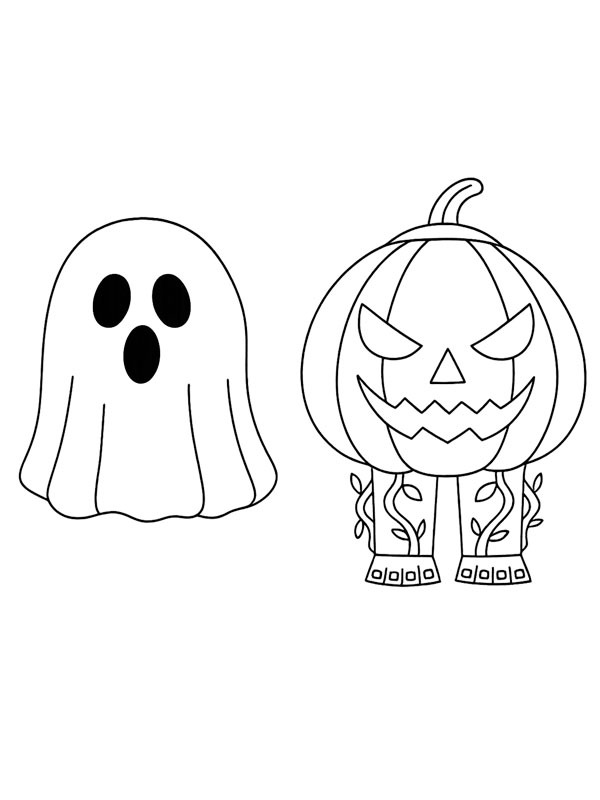 Spooky and Pumpky (Steal A Brainrot) Målarbild Spooky and Pumpky (Steal A Brainrot) Målarbild