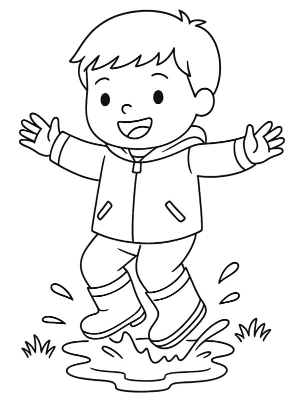 Hoppa i en vattenp&ouml;l Målarbild