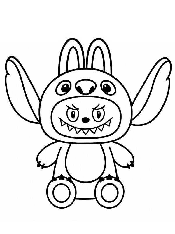 Stitch som Labubu Målarbild Stitch som Labubu Målarbild