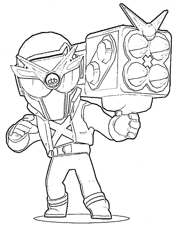 Super Ranger Brock Brawl Stars Målarbild Super Ranger Brock Brawl Stars Målarbild