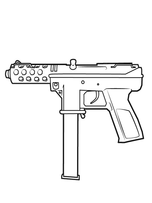 TEC-9 pistol Målarbild