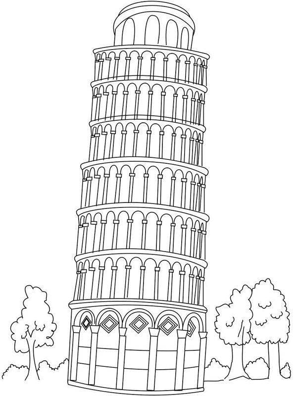Lutande tornet i Pisa Målarbild