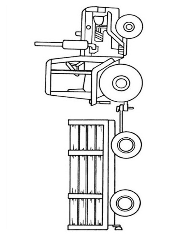 Traktor med släp Målarbild