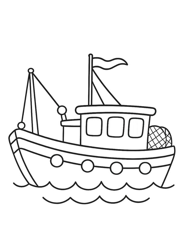 Fiskeb&aring;t Målarbild