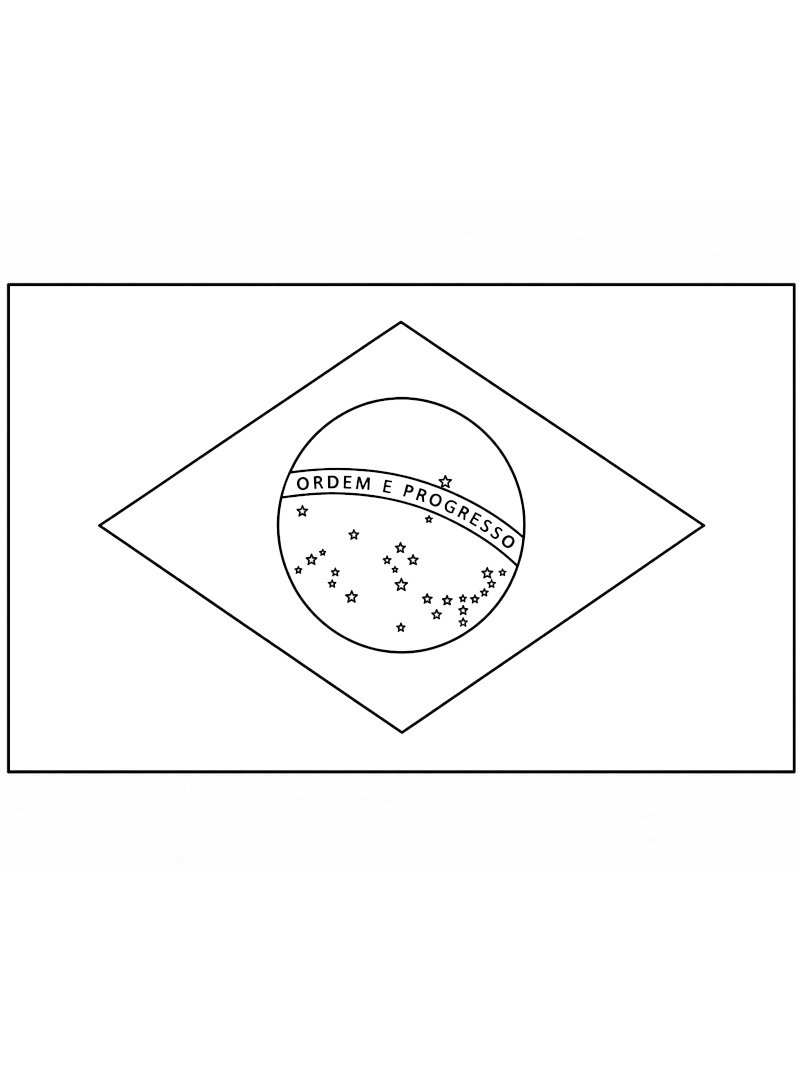 Brasiliens flagga Målarbild Brasiliens flagga Målarbild