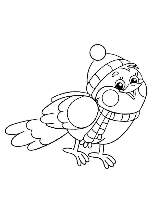Vinterfågel Målarbild Vinterfågel Målarbild