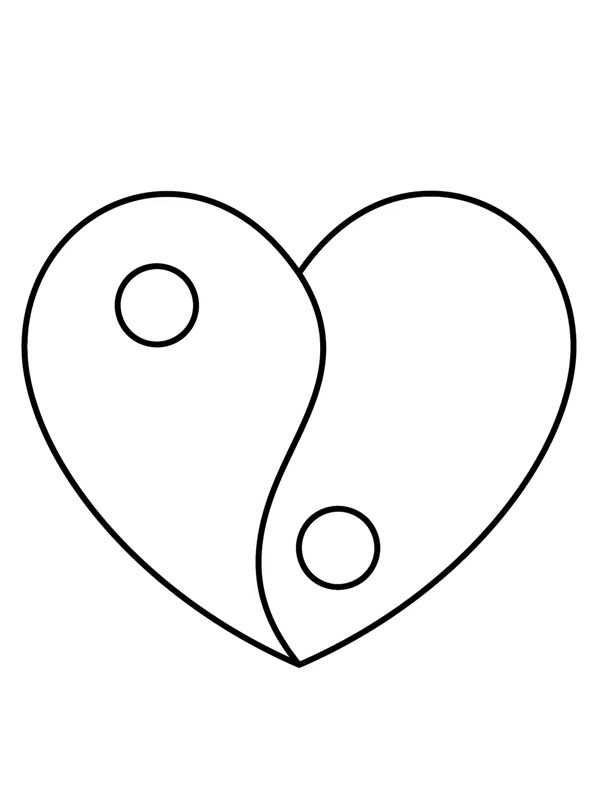 Yin Yang-hjärta Målarbild Yin Yang-hjärta Målarbild