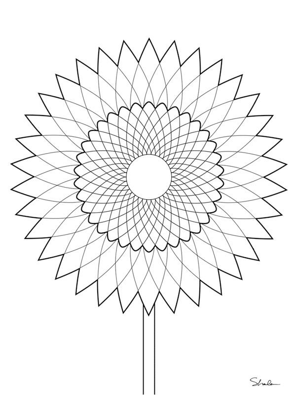 Solrosmandala Målarbild Solrosmandala Målarbild